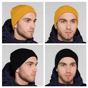 2026 New Warm Nylon Cuffed Cap Factory Manufacturer's Knit Stretch Beanie <b>Hat</b> for <b>Men</b> <b>Winter</b> Bobble Cap - Product Image 2