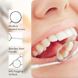 Juego de 12 piezas de cabezales desechables para espejo dental, cono de acero inoxidable con rodio, herramientas de odontología para cirugía endodóntica Ultra - Product Image 6