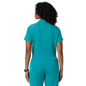 Tenues médicales unisexes OEM à col en V, coupe ajustée, personnalisables avec logo, en Spandex, taille XL, uniformes de soins infirmiers tendance avec couleurs assorties - Product Image 2