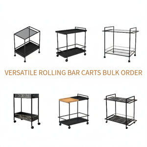 Premium Powder Coated Metal Frame Storage Unit Double Layer Laminate Decking Portable <b>Tool</b> Organization <b>Cart</b> - Product Image 2