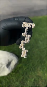 จี้ห้อยคอแบบใหม่ ดีไซน์เองได้ ตัวอักษรตามสั่ง สไตล์ฮิปฮอป ชุบทอง 14K ประดับเพชรโมอิสซาไนต์ เงินแท้ 925  แบบ Iced Out สำหรับทั้งชายและหญิง - Product Image 2