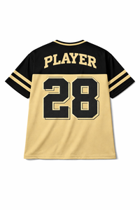 Camiseta de Fútbol Americano de Poliéster de Dos Tonos, Manga Corta, Número Personalizado, Manga con Rayas, Estilo de Equipo, Servicio de Producción al por Mayor - Product Image 3