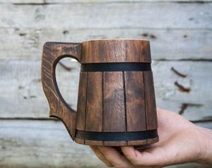 Chope à bière rustique en bois - Product Image 4