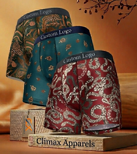 Factory Price ODM <b>Custom</b> Private Label Logo Waist Digital Printed Classic Rise Breathable Crocheted Knit <b>Boxer</b> Briefs Men - Product Image 1