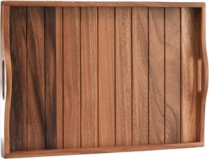 Plateau de service en bois de fabrication OEM, design minimaliste, pour le service du thé, des sushis et des repas. - Product Image 6