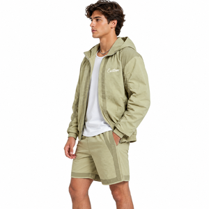 Shorts coupe-vent en nylon patchwork pour hommes, taille élastique et séchage rapide, panneaux personnalisés, sweats à capuche légers, survêtement en nylon imperméable - Product Image 3