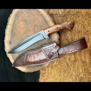 Cuchillo Bowie Multifuncional de Estilo Táctico Hecho a Mano, Hoja Fija de Acero de Damasco, para Campismo y Actividades al Aire Libre, con Mango de Madera - Product Image 4