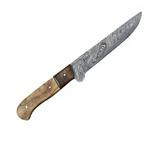 Couteau de chef de cuisine et couteau de chasse/extérieur personnalisé OEM en acier Damas forgé à haute teneur en carbone de 12 pouces avec manche en bois - Product Image 1