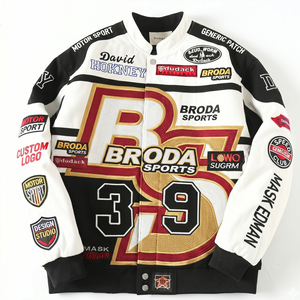 Blouson Bomber de Course Personnalisé OEM avec Logo Brodé en Coton Épais, Respirant, Été/Hiver, Streetwear Motorsport du Pakistan - Product Image 1