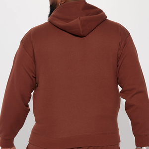 Sweat-shirt à capuche marron pour homme, coupe ample, logo sur le devant, poche, style décontracté, vêtement d'automne, 100% coton French Terry - Product Image 6