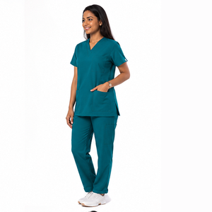 Uniforme Médico Personalizado para Mujer, Traje de Enfermería, Tela Suave y Elástica, Cuello en V, Ropa de Trabajo para Hospital, Clínica y Servicios de Salud - Product Image 1