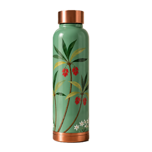 Botella de cobre con motivos coloridos y tapa de cobre, artículos de bebida portátiles para viaje, diseño moderno - Product Image 3