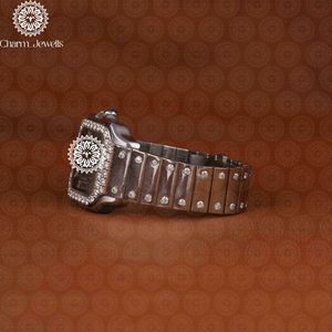 Charm_Jewells Luxury Stainless Steel Rectangle <b>Watch</b> 20mm Band Folding Clasp Unisex Quartz Movement - Product Image 3