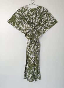 Elegant Luxury Style Summer Dress Hand Block Print Cotton Print Kaftan Plus Size Lightweight Printed Summer Cover-<b>Up</b> Dress - Product Image 2