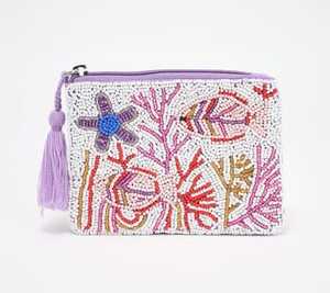 Handmade Embroidered <b>Coin</b> <b>Purse</b> With Blue Boot And Leopard Hat Cartoon Design Zipper Closure Mini Unisex - Product Image 4