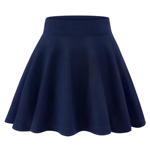 Jupes évasées en tricot bleu clair pour filles, uniformes scolaires à taille haute, modèles de jupes, vêtements pour enfants, jupes de tennis - Product Image 6