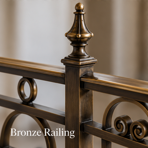 Barandilla de Bronce con Adornos Circulares para Hoteles de Lujo, Villas e Interiores Clásicos de Escaleras - Product Image 3