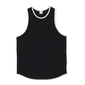 Camiseta sin mangas para gimnasio para hombre, top de tirantes con contraste de colores de secado rápido, chaleco de entrenamiento con dobladillo curvo, camiseta interior de fitness, ropa deportiva de entrenamiento - Product Image 1