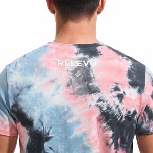 Men's <b>Tie</b>-Dye Short Sleeve O-Neck Casual T-Shirt Regular Fit <b>Knitted</b> Fabric Patterned Design - Product Image 6