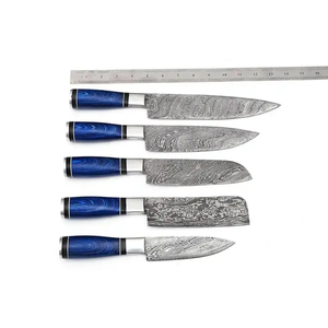 Juego de Cuchillos de Cocina de Acero de Damasco Personalizados, Cuchillos de Chef de Espiga Completa con Mango de Madera de Nogal, Directo de Fábrica - Product Image 1