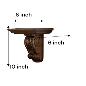 Handcrafted Walnut Wood Vintage Floating <b>Shelf</b> Antique Brown - Wholesale - Product Image 2