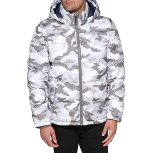 Veste matelassée d'hiver de qualité supérieure, impression personnalisée, 100 % polyester, imperméable, avec capuche. - Product Image 1