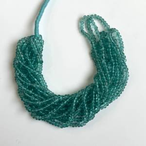 Cuentas redondas lisas de apatita azul verdosa natural, hilo de cuentas de apatita, cuentas sueltas de piedras preciosas para la fabricación de joyas, collar, pulsera - Product Image 1