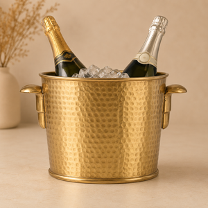 Seau à champagne sur pied en laiton Regent, refroidisseur à glace, avec doubles poignées, refroidisseur à vin artisanal pour un service de bar élégant - Product Image 5