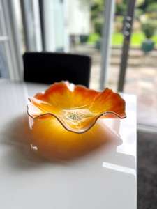 Large Resin Bowl: Handmade Orange & Yellow Decorative Fruit Bowl - Product Image 4