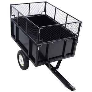 Pesante 750lbs 22 piedi cubici di acciaio Dump Cart per ATV/UTV prato giardino Utility rimorchio con i lati rimovibili per trattori falciatrici - Product Image 3