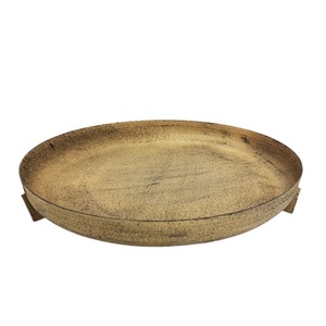 Iron Oval <b>Tray</b> With Hammered Brass Plating Gold Colour Serving <b>Tray</b> and Decorative <b>Tray</b> for Home & <b>Kitchen</b> in Bulk - Product Image 5