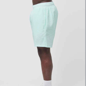 Men's Solid Color Cotton Bermuda Shorts Elastic Waist Casual Breathable Short Pants <b>Light</b> - Product Image 1