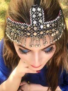 เครื่องประดับศีรษะแบบทำมือสำหรับผู้หญิง สไตล์อัฟกานิสถาน วินเทจ โลหะผสมชุบเงินโบราณ ดีไซน์สวยงาม เหมาะเป็นของขวัญงานหมั้น - Product Image 4