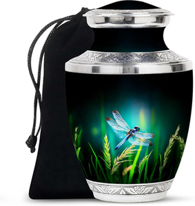Urnas de Cremación de Latón para Adultos, Estilo Indio Hechas a Mano, Urnas Funerarias Decorativas Verdes para Hombre y Mujer, Marca SWH - Product Image 3