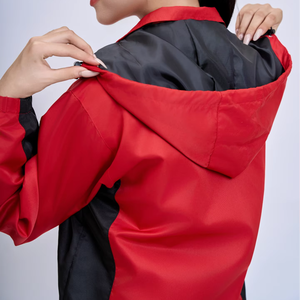 Veste coupe-vent imperméable respirante fine à coque dure FMF Vietnam 100% polyester unisexe rouge-noir avec isolation thermique - Product Image 1