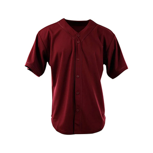เสื้อเบสบอลผ้าโพลีเอสเตอร์สีพื้นสำหรับทีมกีฬาสโมสรและโรงเรียน  รับผลิตตามแบบที่ต้องการ - Product Image 1
