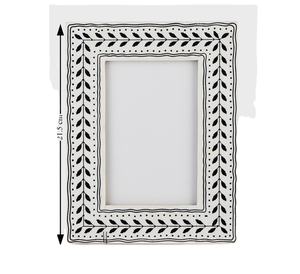 กรอบรูปเรซิ่นคอรอมันเดลสีขาวดำขายส่ง งานฝีมือสวยงาม กรอบรูปฝังกระดูกโบราณ สไตล์หรูหราฝังกระดูก - Product Image 1