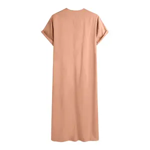 Abayas de Moda Musulmana 2025 para Hombre, Caftán Árabe de Oriente Medio para Eid, Jubba Thobe de Manga Larga con Bloques de Color, Túnica Larga Informal para Hombre - Product Image 4