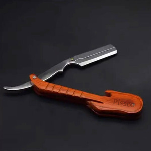 Stainless Steel Handle <b>Straight</b> <b>Edge</b> Folding Shaving <b>Razor</b> Barber Tools Hair <b>Razor</b> - Product Image 2