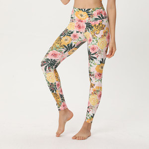 Wholesale Custom Print High-Waisted Ankle-Length Gym Pants Women Fitness Tummy <b>Control</b> Yoga Workout Tight <b>Leggings</b> Four-Way - Product Image 2