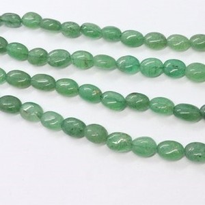 Perles ovales lisses en quartz fraise vert de qualité supérieure, 7x11 mm, perles de pierres précieuses fraise vertes naturelles, brin de 16 pouces - Product Image 3