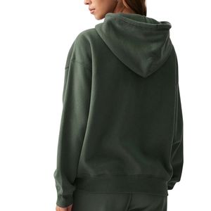 Sudadera con capucha extragrande para mujer, con cremallera, de forro polar, con logo personalizado, de algodón y poliéster, estilo casual urbano, al por mayor, OEM - Product Image 5