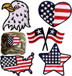 Apliques Bordados de la Bandera Americana, Águila, Estrella y Mapa para Chaquetas, Sombreros y Bolsos - Product Image 1