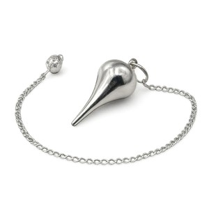 Pendule Feng Shui en dôme d'argent poli - Respectueux de l'environnement pour la guérison énergétique et la divination - Product Image 1