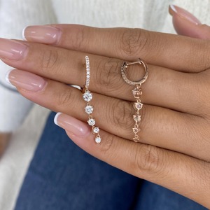 Pendientes de Aro de Oro Blanco de 14K con Diamante Cultivado en Laboratorio de 1.30ct, Color F, Engaste Pavé, Regalo para Fiesta, Joyería Fina para Mujer - Product Image 4