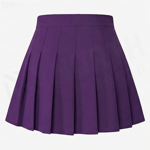 Mini-jupe plissée pour femme, taille élastique, séchage rapide, style sportif, couleur unie, à porter toute l'année - Product Image 2