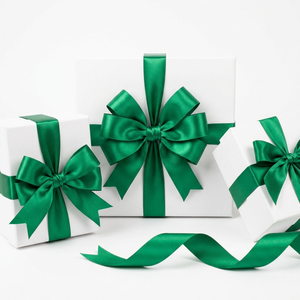 Emerald Green 25mm Single Face Satin Ribbon Factory 5 Rolls x 8 Meter Pack for Tabletop Decor Garland <b>Bows</b> Event Display Styling - Product Image 2