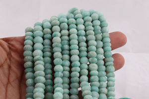 Amazonite naturelle perles rondelle à facettes 8mm 8 pouces brin pour la fabrication de bijoux - Product Image 3