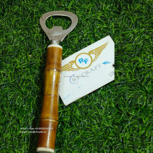 Sacacorchos de vino de bambú Abrebotellas de vino de bambú Logotipo personalizado Abridor de cuerno de lujo multifunción de Rf Crafts - Product Image 4