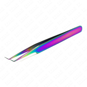 Rainbow Curved Eyelash Extension Tweezers Stainless Steel Precision Pointed Tip <b>Tool</b> for Volume Lash Application - Product Image 3